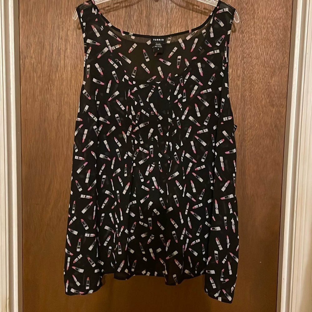 Torrid strappy button up blouse with front ruffles​​​